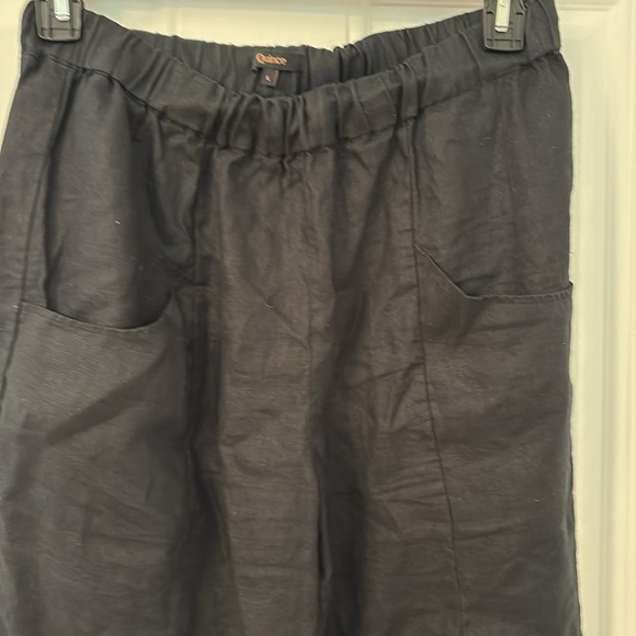 Quince linen pull on pants size large black - Picture 4 of 5
